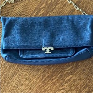Navy Tory Burch fold over crossbody.
